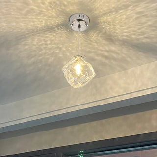 ZOWALA - Modern Geometric Clear Glass Round Dining Room Pendant Light Image - 6