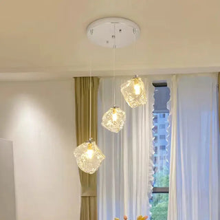 ZOWALA - Modern Geometric Clear Glass Round Dining Room Pendant Light Image - 7