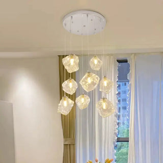 ZOWALA - Modern Geometric Clear Glass Round Dining Room Pendant Light Image - 9