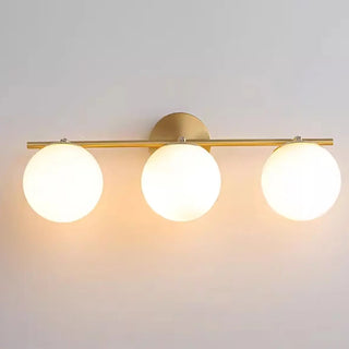 3-Light Modern Round Glass Brass LED Vanity Lights Zawala Image - 10