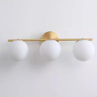 3-Light Modern Round Glass Brass LED Vanity Lights Zawala Image - 12