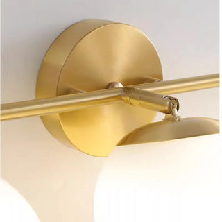 3-Light Modern Round Glass Brass LED Vanity Lights Zawala Image - 15