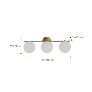 3-Light Modern Round Glass Brass LED Vanity Lights Zawala Image - 18