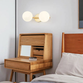 3-Light Modern Round Glass Brass LED Vanity Lights Zawala Image - 4