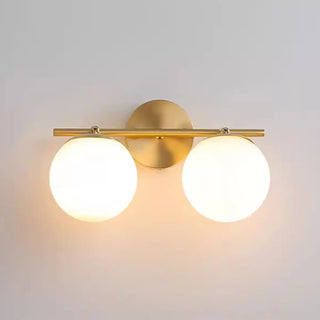 3-Light Modern Round Glass Brass LED Vanity Lights Zawala Image - 9