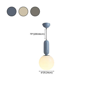 Modern Bedroom Blue White Glass Triple Globe Pendant Light Zawala #size
