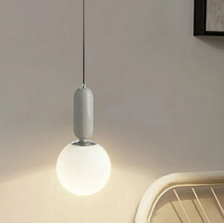 Modern Bedroom Blue White Glass Triple Globe Pendant Light Zawala Image - 4