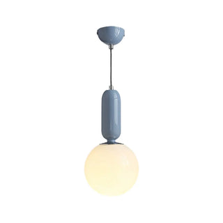Modern Bedroom Blue White Glass Triple Globe Pendant Light Zawala Image - 6