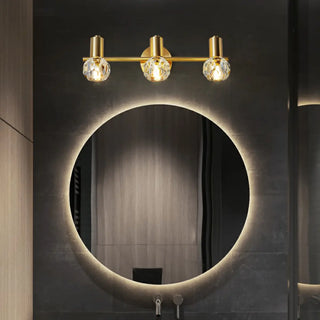 3-Light Modern Clear Crystal Globe LED Vanity Light Zawala Image - 4
