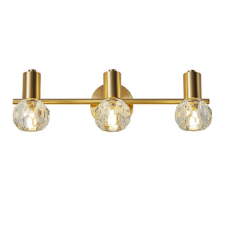 3-Light Modern Clear Crystal Globe LED Vanity Light Zawala Image - 9