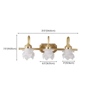 3-Light Decorative Gold Floral Glass Vanity Light Zawala Image - 11