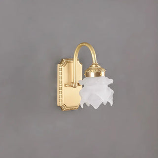 3-Light Decorative Gold Floral Glass Vanity Light Zawala Image - 3