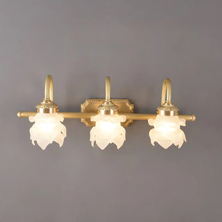 3-Light Decorative Gold Floral Glass Vanity Light Zawala Image - 5