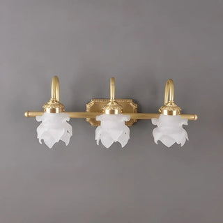3-Light Decorative Gold Floral Glass Vanity Light Zawala Image - 6