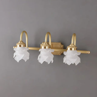 3-Light Decorative Gold Floral Glass Vanity Light Zawala Image - 7