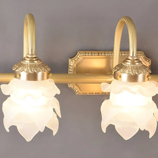 3-Light Decorative Gold Floral Glass Vanity Light Zawala Image - 8