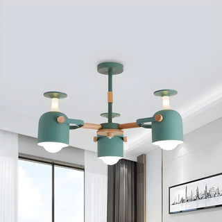 ZOWALA - Modern 3-Light Green Metal Chandelier Image - 1