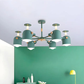 ZOWALA - Modern 3-Light Green Metal Chandelier Image - 10