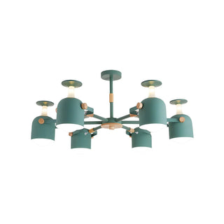 ZOWALA - Modern 3-Light Green Metal Chandelier Image - 12