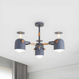 ZOWALA - Modern 3-Light Green Metal Chandelier Image - 13