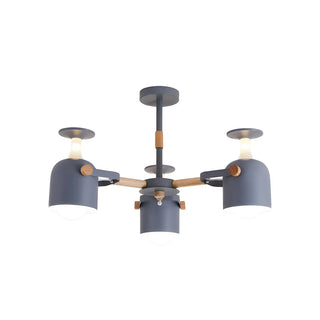 ZOWALA - Modern 3-Light Green Metal Chandelier Image - 14