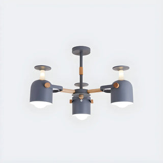 ZOWALA - Modern 3-Light Green Metal Chandelier Image - 15