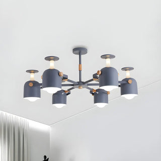 ZOWALA - Modern 3-Light Green Metal Chandelier Image - 16