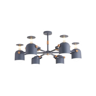 ZOWALA - Modern 3-Light Green Metal Chandelier Image - 17