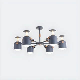 ZOWALA - Modern 3-Light Green Metal Chandelier Image - 18