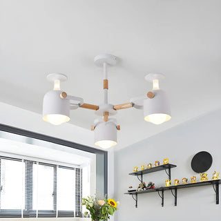 ZOWALA - Modern 3-Light Green Metal Chandelier Image - 19