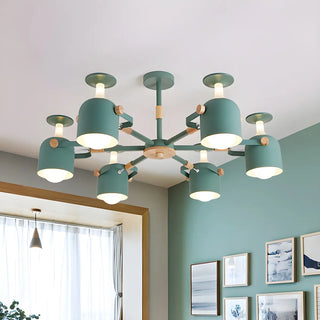 ZOWALA - Modern 3-Light Green Metal Chandelier Image - 2
