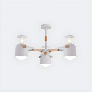 ZOWALA - Modern 3-Light Green Metal Chandelier Image - 21