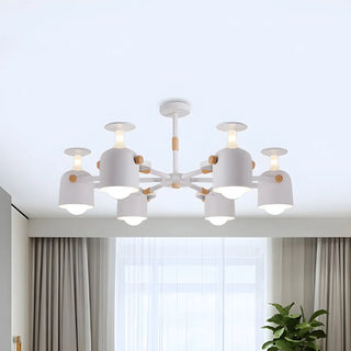 ZOWALA - Modern 3-Light Green Metal Chandelier Image - 22