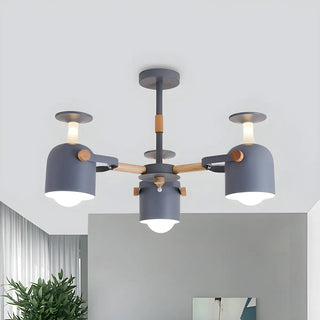 ZOWALA - Modern 3-Light Green Metal Chandelier Image - 3