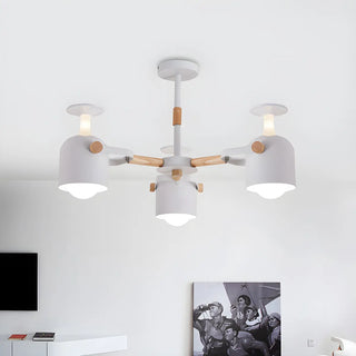ZOWALA - Modern 3-Light Green Metal Chandelier Image - 4