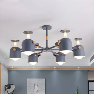 ZOWALA - Modern 3-Light Green Metal Chandelier Image - 5