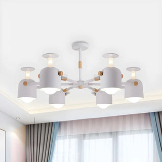 ZOWALA - Modern 3-Light Green Metal Chandelier Image - 6