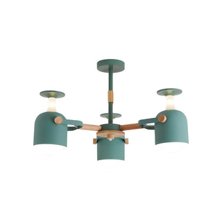 ZOWALA - Modern 3-Light Green Metal Chandelier Image - 8