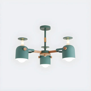ZOWALA - Modern 3-Light Green Metal Chandelier Image - 9