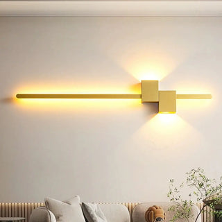 Minimalist Linear Design Vertical Black Wall Sconce Zawala Image - 2