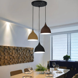 ZOWALA - Modern Textured Metal Round Hanging Pendant Light Image - 1