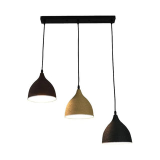 ZOWALA - Modern Textured Metal Round Hanging Pendant Light Image - 15