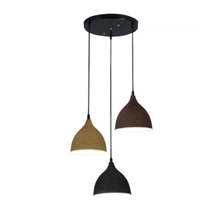 ZOWALA - Modern Textured Metal Round Hanging Pendant Light Image - 16