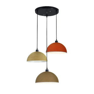 ZOWALA - Modern Textured Metal Round Hanging Pendant Light Image - 17