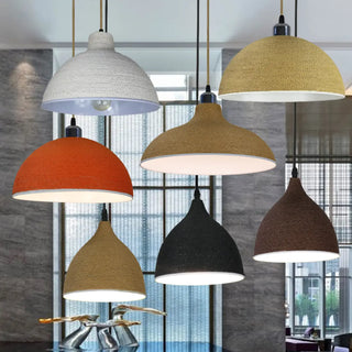 ZOWALA - Modern Textured Metal Round Hanging Pendant Light Image - 2