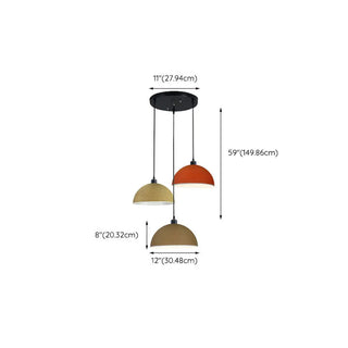 ZOWALA - Modern Textured Metal Round Hanging Pendant Light Image - 28