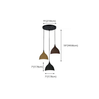 ZOWALA - Modern Textured Metal Round Hanging Pendant Light Image - 29
