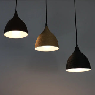 ZOWALA - Modern Textured Metal Round Hanging Pendant Light Image - 5