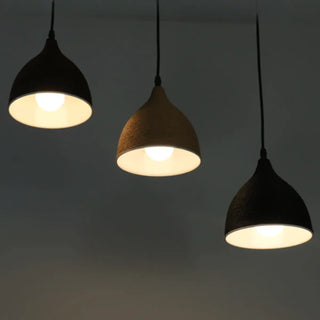 ZOWALA - Modern Textured Metal Round Hanging Pendant Light Image - 6