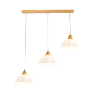 ZOWALA - Modern White Glass Bowl Cord Dining Room Pendant Light Image - 10